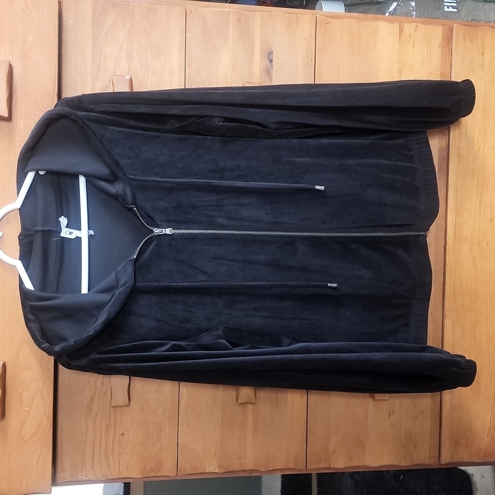 EUC Cable & Gauge: Velour Full-zip Hoodie, Black, L
